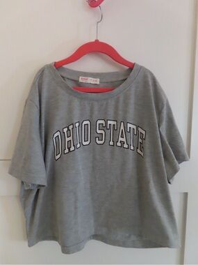 ROMWE | Grey Ohio State Graphic Women’s Short Sleeve Tee | Size L